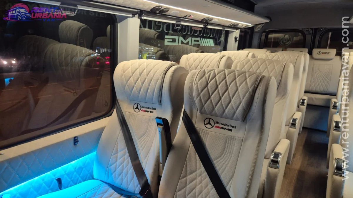 Urbania Luxury Seats on Rent in Jaipur Luxury Urbania van seating with comfortable reclining seats for rent in Jaipur