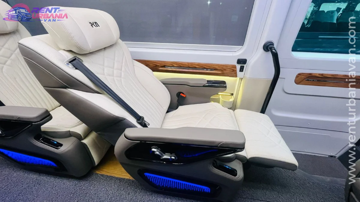 Urbania Reclining Seat on Rent in Jaipur Comfortable reclining luxury seat inside an Urbania van available on rent in Jaipur